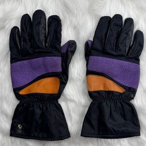 BMW Allround motorcycle gloves in black with purple and orange accents 9 9.5